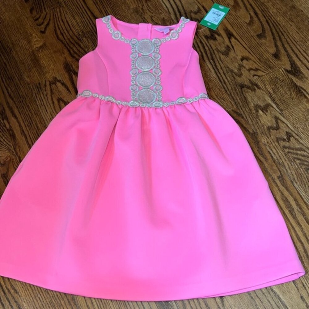Lilly Pulitzer Girls Baylee Fit & Flare Dress in Pink Sunset Size X-Large NWT - Picture 8 of 8